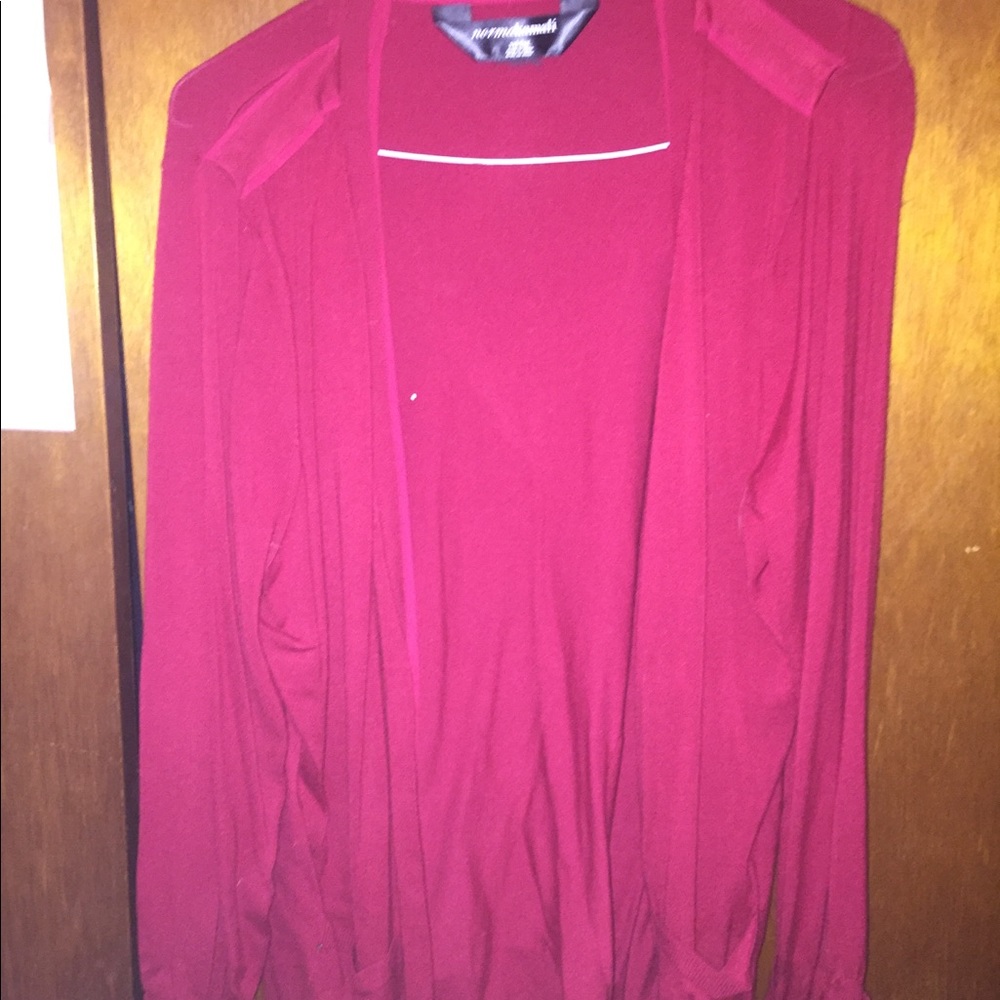 Red cardigan